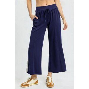 Umgee Wide-Leg Pants with Lace Trim